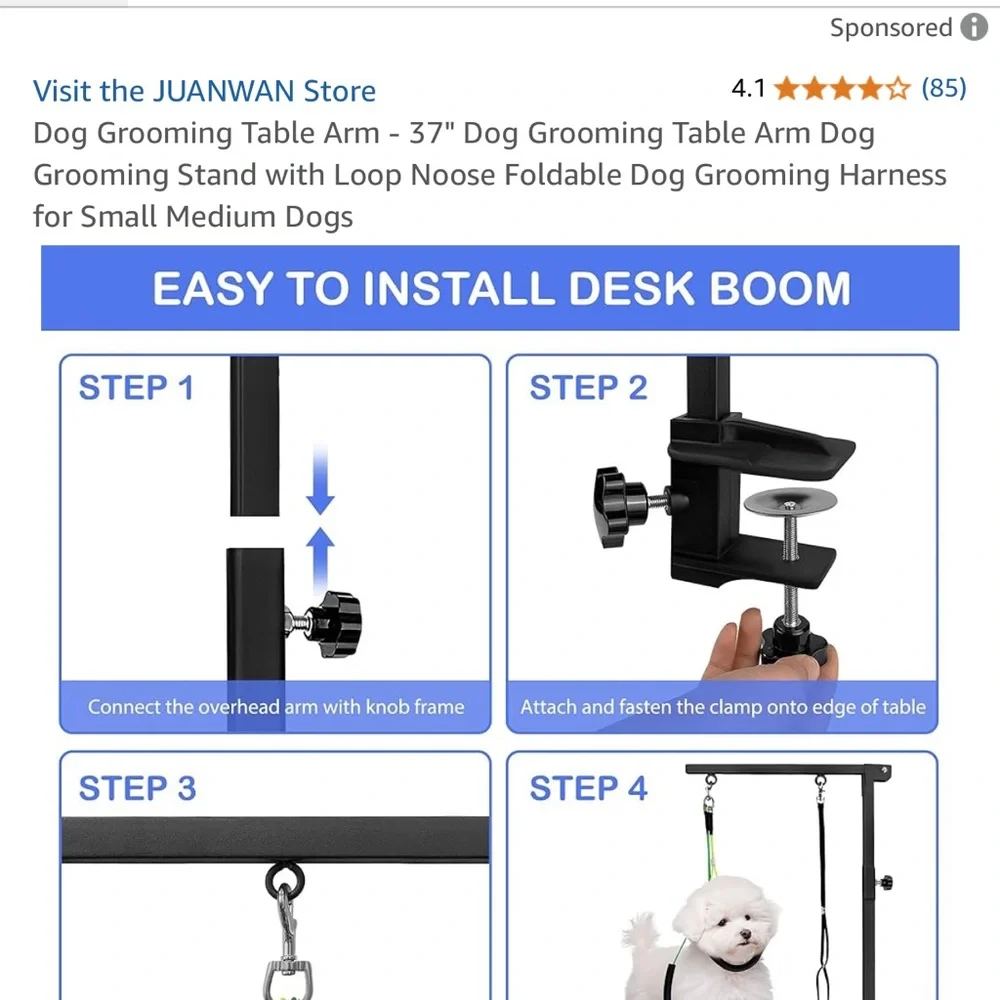 Pet Grooming Arm Kit with Instructions